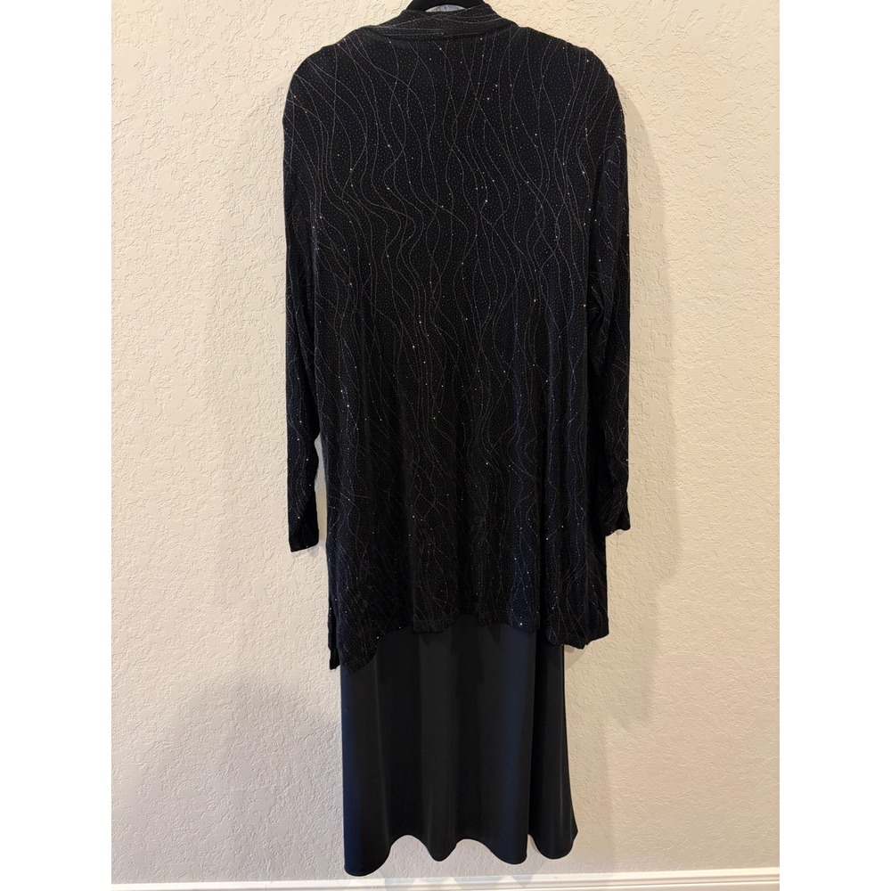 Praise Hymn Fashions Black Glitter Knit Maxi Dress and Cardigan Set Size L M - Picture 3 of 8